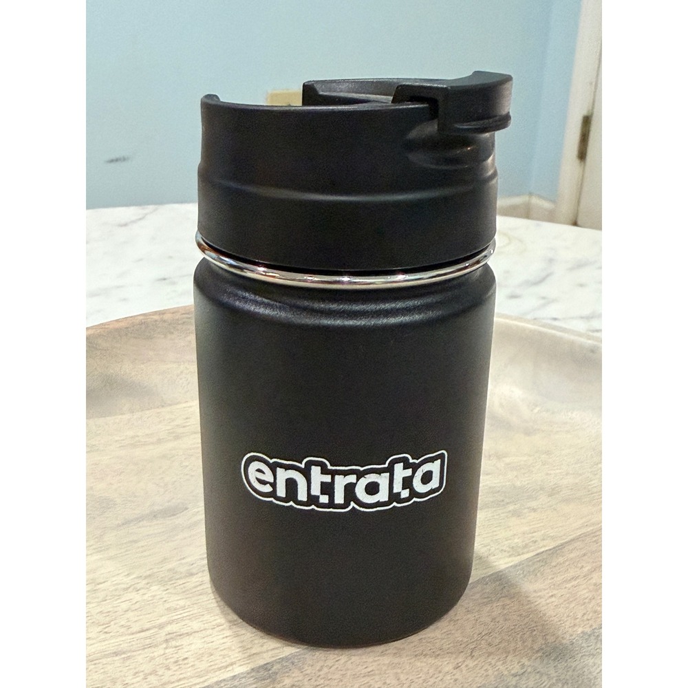 h2go Entrata 8oz Insulated Travel Tumbler Matte Black Stainless Steel Mini Mug